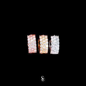 Vvs hoop 3 rows earrings
