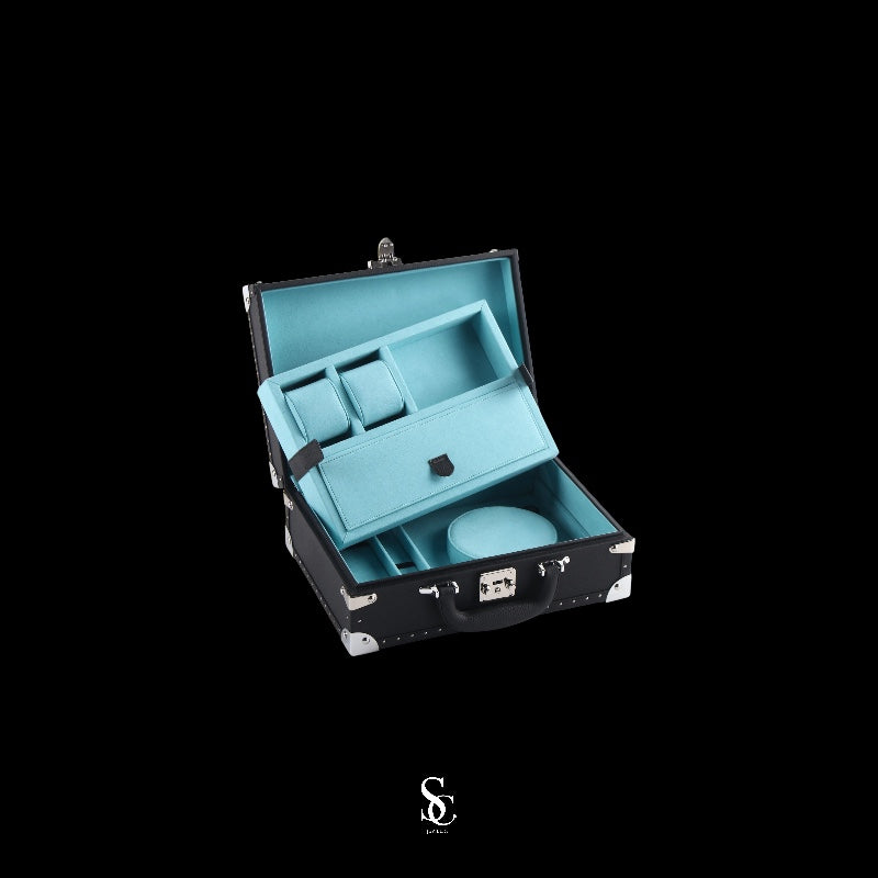 Jewelry Trunk Essec (Black-Light Blue)